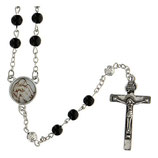 ファティマ２６　ピエタのロザリオ　Devotional rosaries Compassion Rosary with black glass beads 6 mm - Faith Collection 26/47