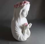 陶器　工房変更　薔薇の聖母胸像　１３センチ　１１４N