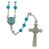 ファティマ３３　希望のロザリオ　Devotional rosaries Hope rosary with blue glass beads 6 mm - Faith Collection 33/47