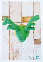 Fiche crochet Veritas - Tête de cerf verte au crochet