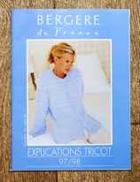 Magazine Explication tricot Bergère de France 1997-1998