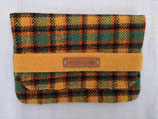 Clutch aus Harris Tweed (gelbgrünbraun)