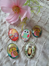 5 Cabochon Eule (2)  P - 032