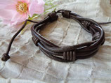 Leder Armband geflochten Coconut Brown AR - 0131