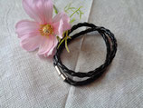Leder Armband Wickelarmband schwarz  Magnetverschluß AR - 0145