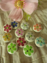 20 Holzknöpfe "Blume" MIX    KN - 002