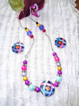 Kette, Ohrringe Kunterbunt  S - 0102