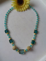 Halskette Grün/Gold Murano K - 0149