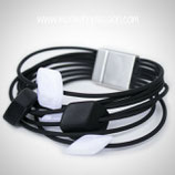 CUBE armband - 5 mini cubes Black/White shiny