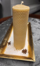 Stumpen- Bienenwachskerze