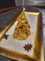 Bienenwachskerze "Christbaum mit Krippe"
