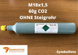 CO2-Mehrwegflasche M18x1,5 ohne Steigrohr 60g