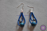 pendientes cuero azul eléctrico