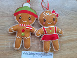 Decoración galleta de jengibre en tela