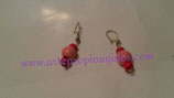 Pendiente 3 bolita rosa