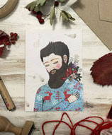 Tarjeta Díptico Hipster Navidad