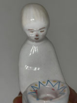 Keramikengel weiss/grünblau Majolika Karlsruhe, F.Glatzle