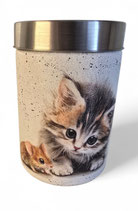 Dose mit Katze und maus hell