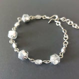 Bracelet facettes de bohème transparent argenté fait main l' Arche de Jessica