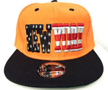 Snapback Cap New York orange-schwarz