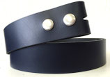 XXL Wechselgürtel aus Echtleder ohne Schnalle 4cm breit blau-metallic