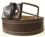 Businessledergürtel 4cm breit starke Naht braun