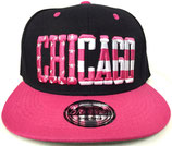 Snapback Cap Chicago schwarz-pink