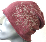 Jersey Beanie lachs mit Blume