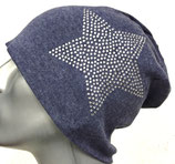 Jersey Beanie blau mit Stern