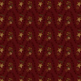 2146-88 Itty Bitty Ondulaciones de estrellas con flores amarillas fondo rojo