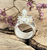 Ring 925 Silber Frosch mit kleinen Süsswasser-Perlen
