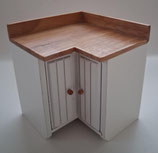 Large Pine and Cream Wooden Corner Kitchen Unit