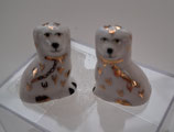 Robert Mack Bone China Staffordshire Spaniel Miniature Pair of Dogs