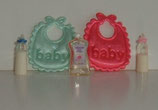 Pair of Baby Bibs Bottle and Shampoo