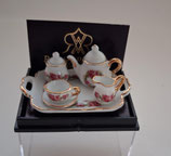 Pink & White Floral Reutter Prozellan Tea Set