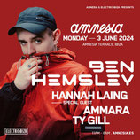 Amnesia & Electric Ibiza present Ben Hemsley at Amnesia | Mon 03 June