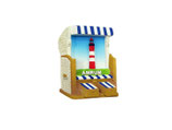 Magnet Strandkorb mit Amrumer Leuchtturm
