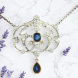 Antique Belle Époque exquisite sapphire and diamond necklace, circa 1910