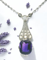 Antique Edwardian Amethyst and Diamond pendant