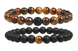 Armband Fashion Lava/Tiger Eye 2er Set