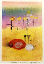 YELLOW SWAMP, 2020, tecnica mista, 12 X 17 cm. (cornice 23,5 x 32,5 cm)