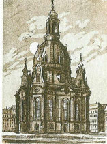 Steffen Gröbner_Radierung SW_ 218 Frauenkirche bei Mondnacht_Aquatinta_5 x 7 cm Druckplattengröße