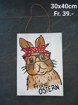Schild Hase Frohe Ostern
