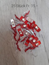 Clips Stoffklammern Weiss/Rot