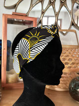 Headband Wax fleurs de mariage noir/jaune