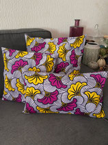 Housse de coussin Fleurs de mariage violet/jaune