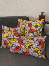 Housse de coussin Fleurs de mariage jaune/orange