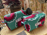 Trousse Wax Carrée Vert menthe/fuchsia