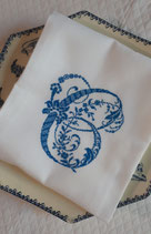 Serviette de table monogramme point de croix