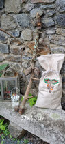 Sac cadeau en toile crème